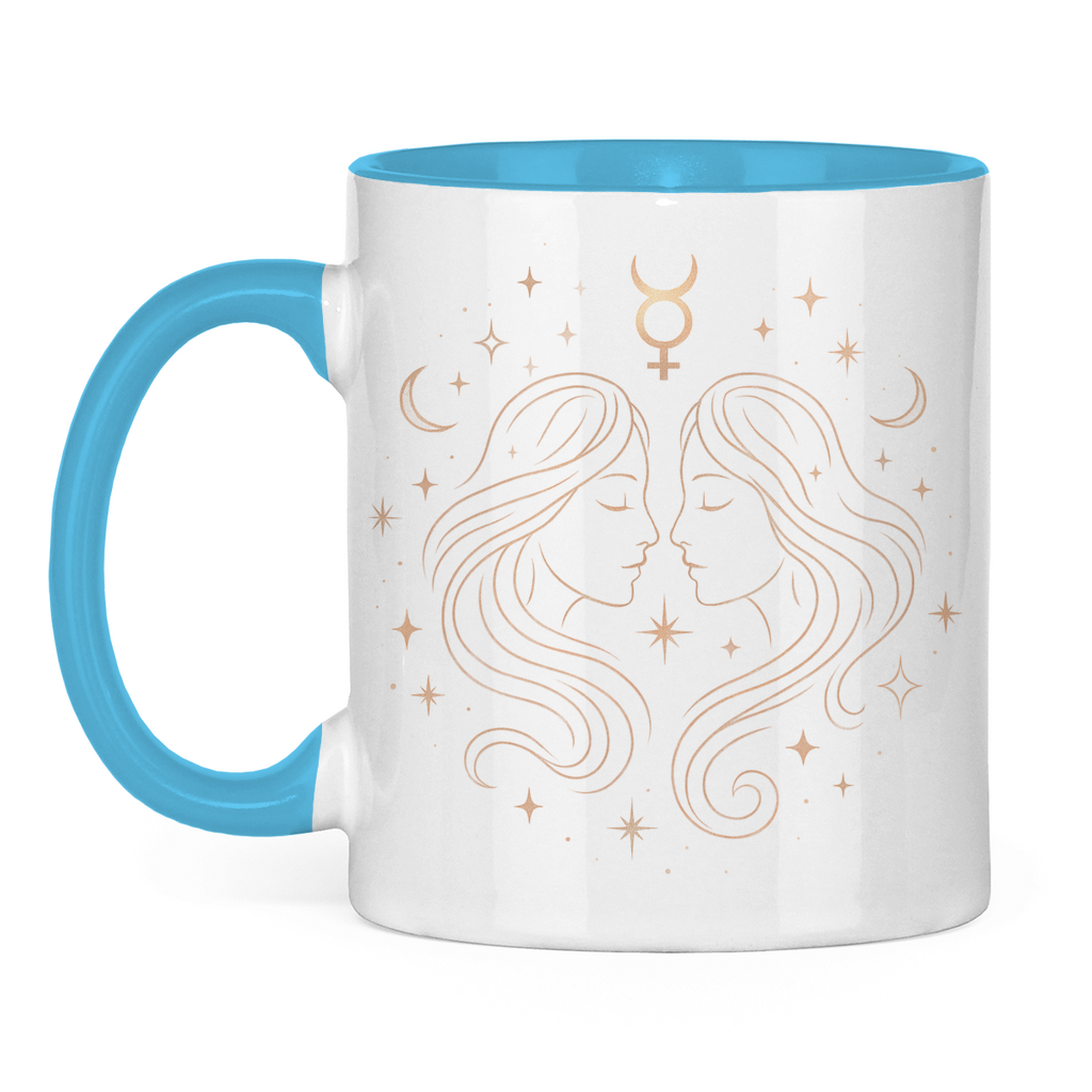 zweifarbige Sternzeichen Kaffee Tasse - Zwilling | Celestia Spirit