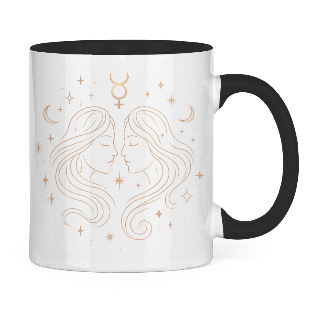zweifarbige Sternzeichen Kaffee Tasse - Zwilling | Celestia Spirit