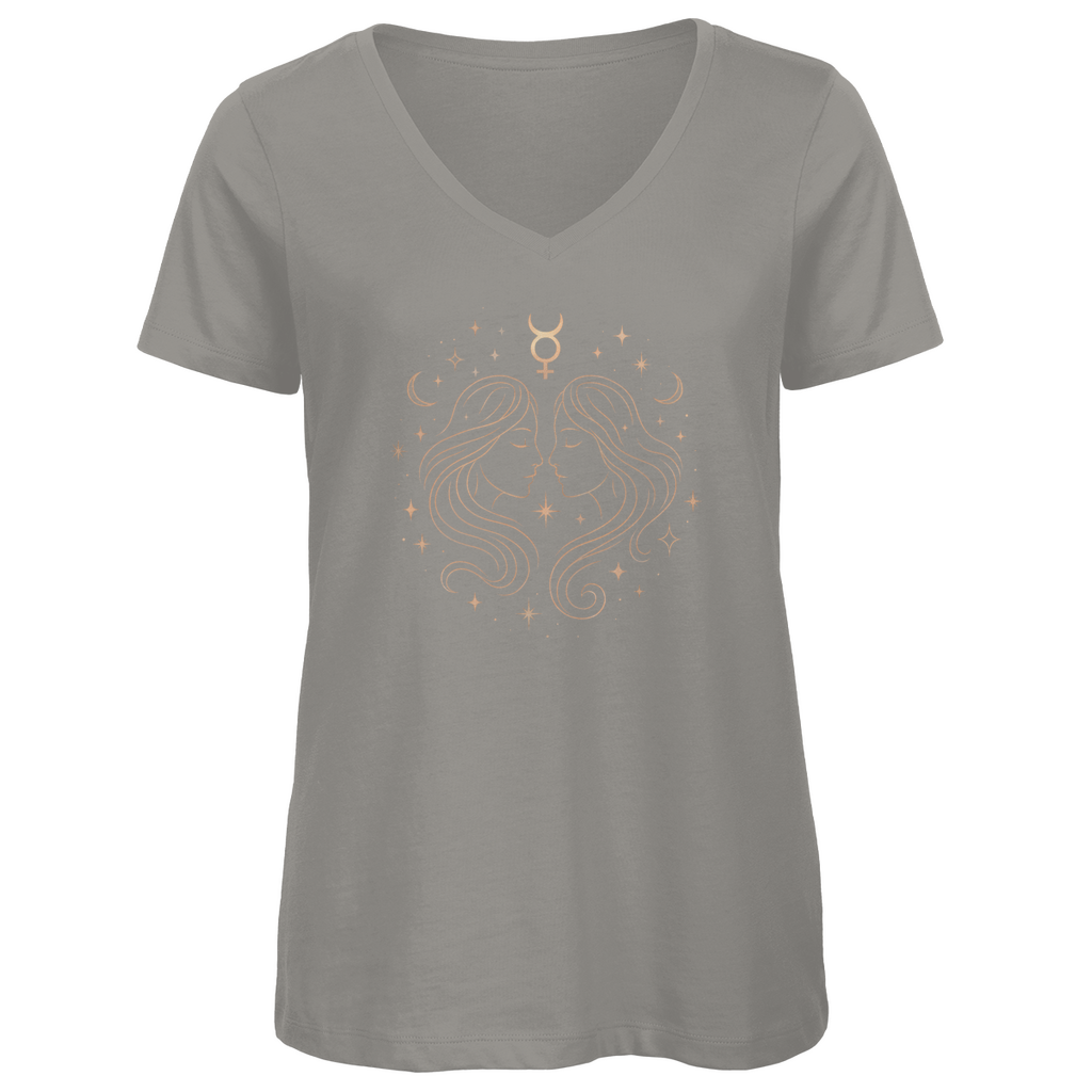 Premium Bio V-Neck T-Shirt - Zwillinge | Damen | Celestia Spirit