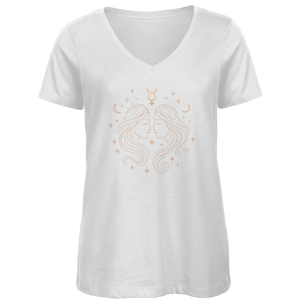 Premium Bio V-Neck T-Shirt - Zwillinge | Damen | Celestia Spirit