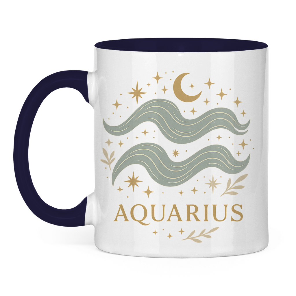 zweifarbige Sternzeichen Wassermann Kaffee Tasse | Celestia Spirit | Spirituelle Mode