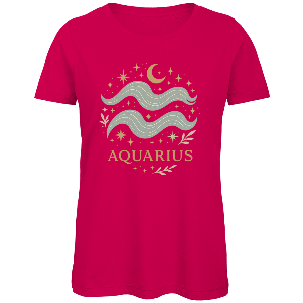 Bio Damen T-Shirt – Sternzeichen Wassermann | Celestia Spirit | Spirituelle Mode