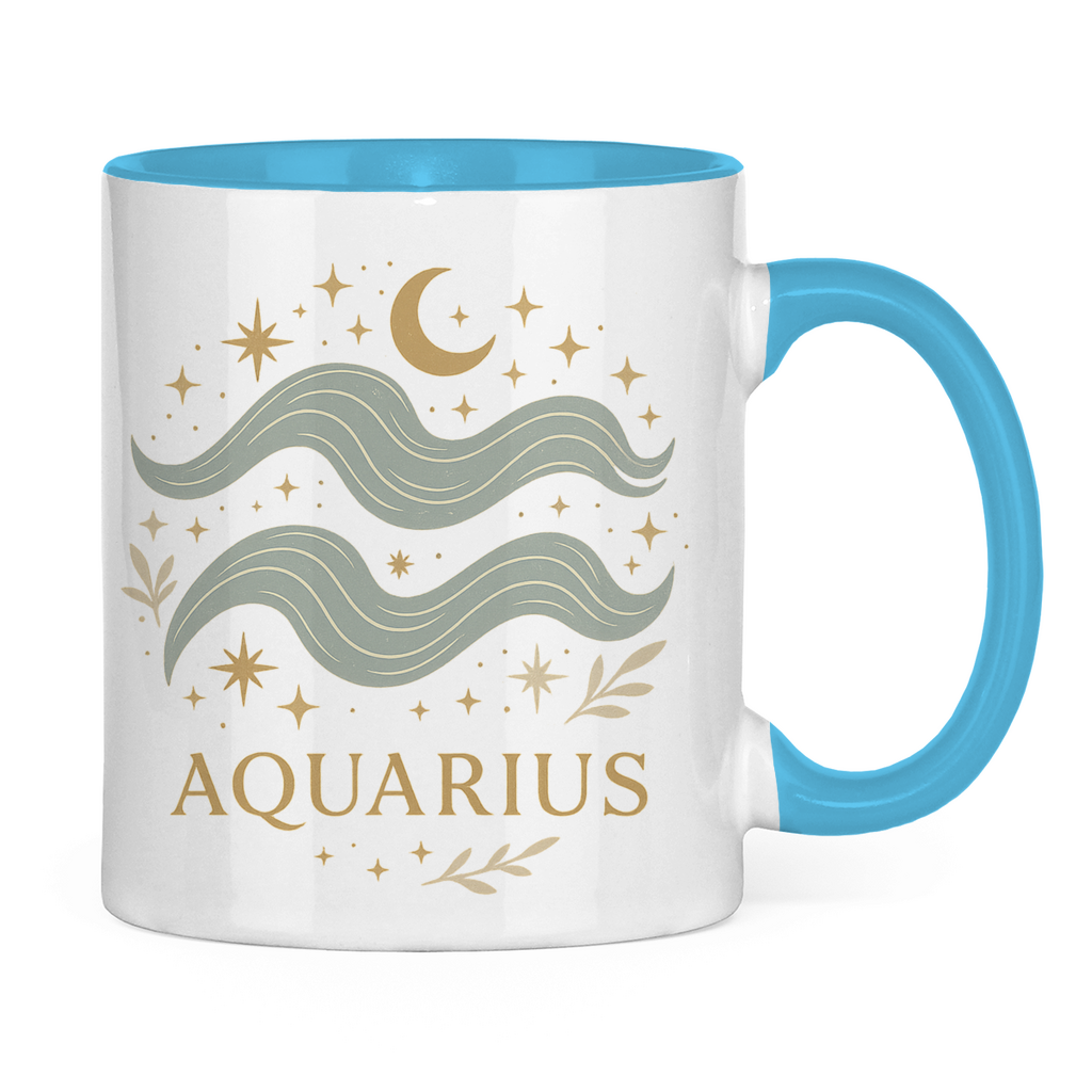 zweifarbige Sternzeichen Wassermann Kaffee Tasse | Celestia Spirit | Spirituelle Mode