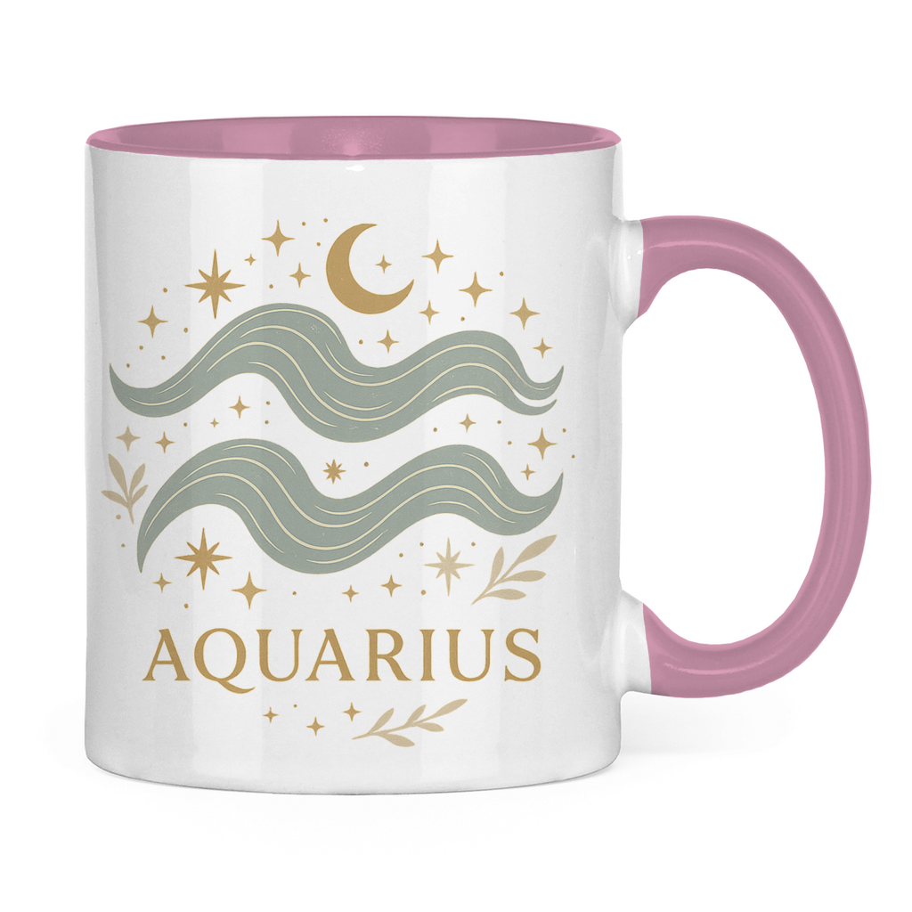 zweifarbige Sternzeichen Wassermann Kaffee Tasse | Celestia Spirit | Spirituelle Mode