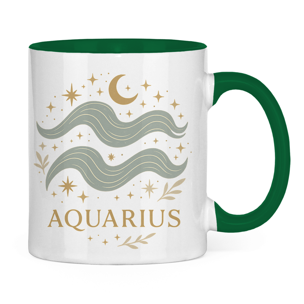 zweifarbige Sternzeichen Wassermann Kaffee Tasse | Celestia Spirit | Spirituelle Mode