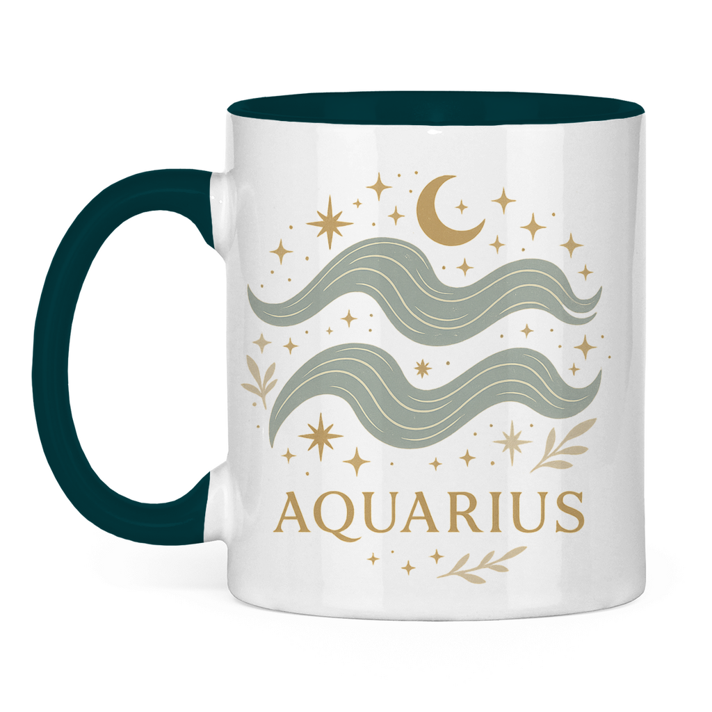 zweifarbige Sternzeichen Wassermann Kaffee Tasse | Celestia Spirit | Spirituelle Mode
