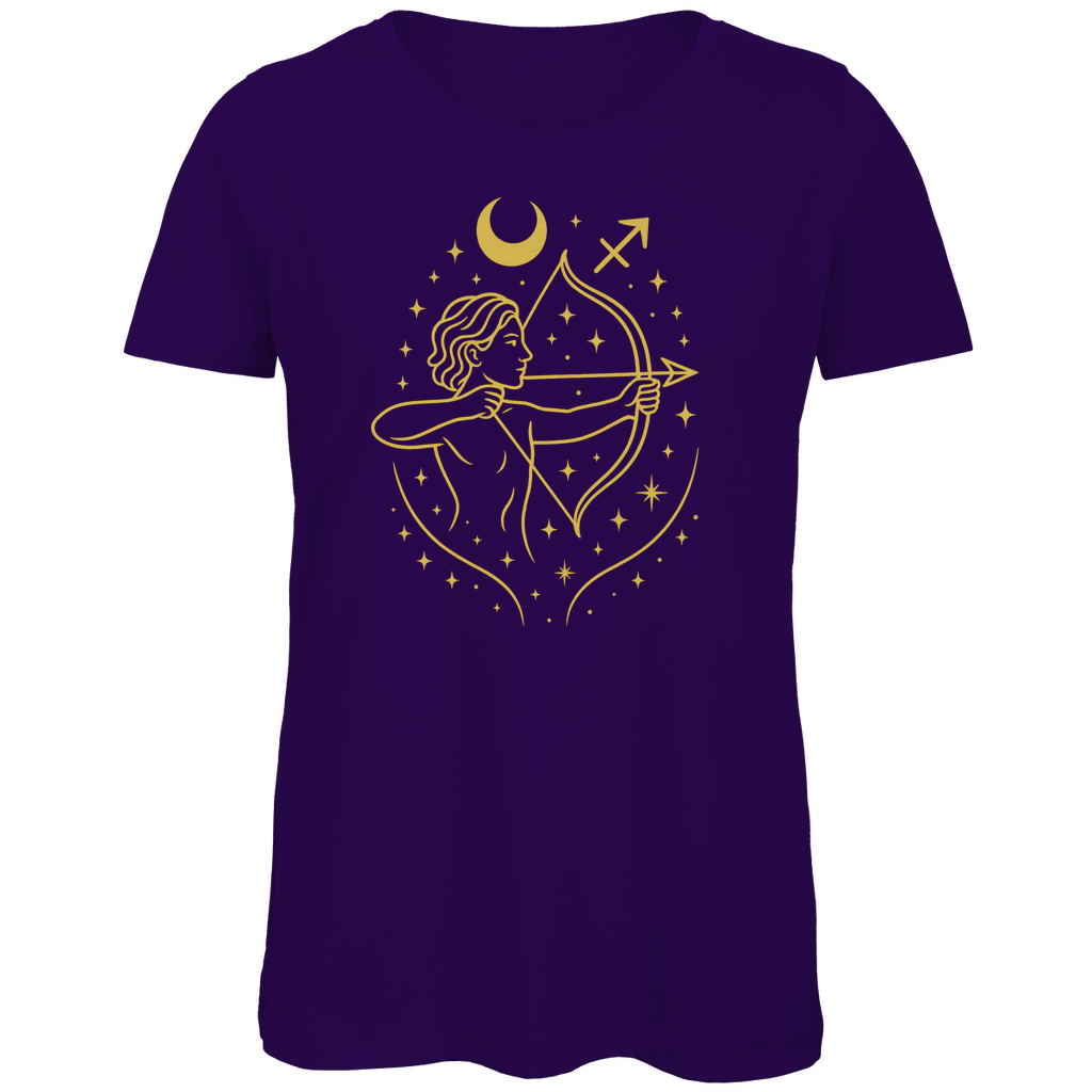 Bio Damen T-Shirt – Sternzeichen Schütze | Celestia Spirit | Spirituelle Mode