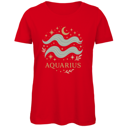 Bio Damen T-Shirt – Sternzeichen Wassermann | Celestia Spirit | Spirituelle Mode