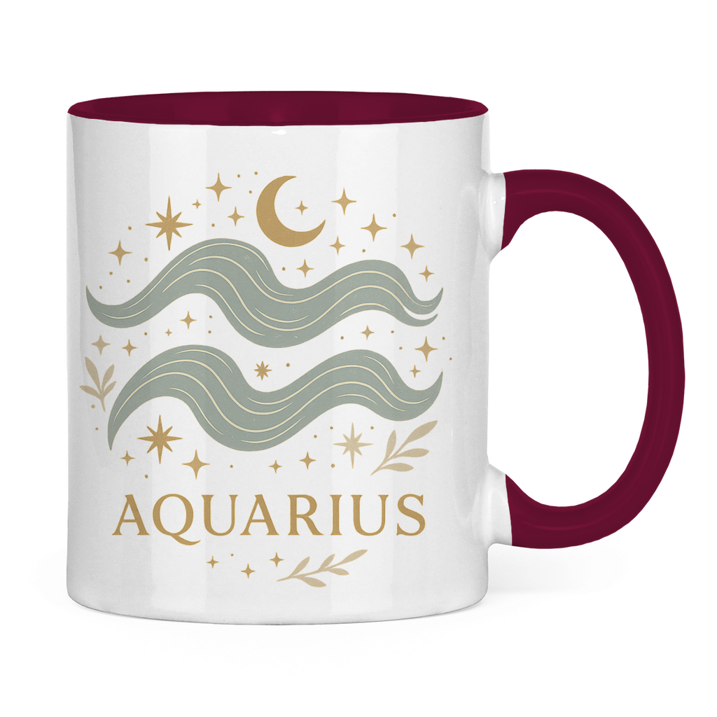 zweifarbige Sternzeichen Wassermann Kaffee Tasse | Celestia Spirit | Spirituelle Mode