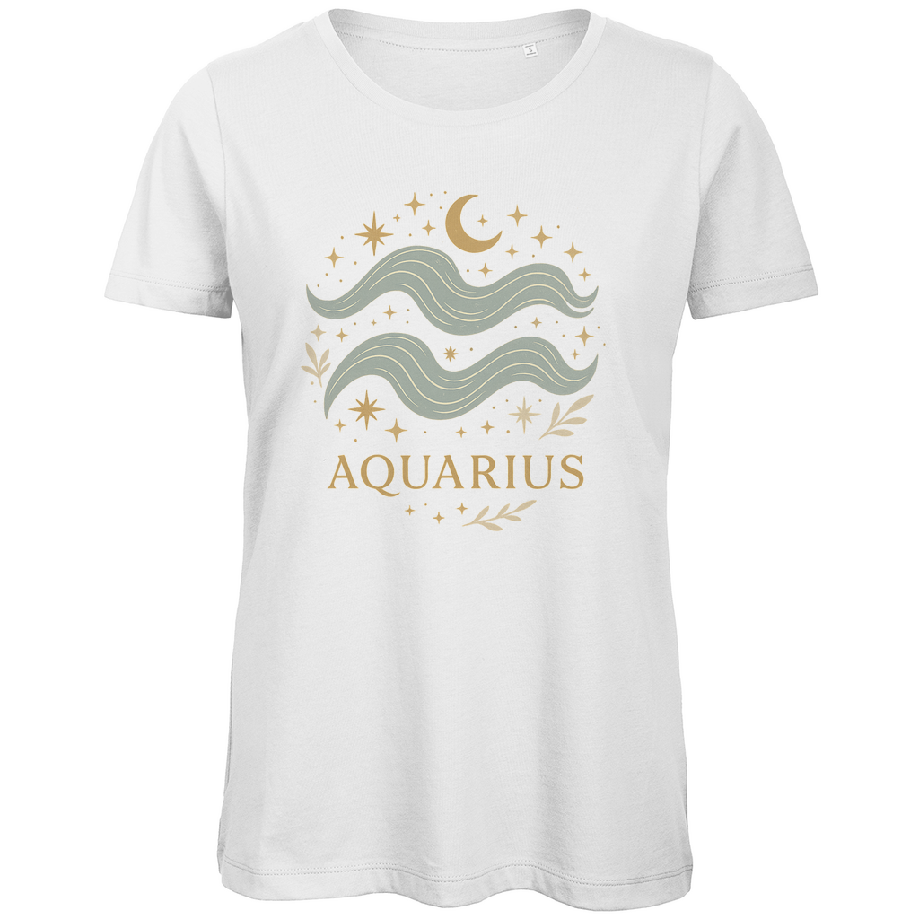 Bio Damen T-Shirt – Sternzeichen Wassermann | Celestia Spirit | Spirituelle Mode