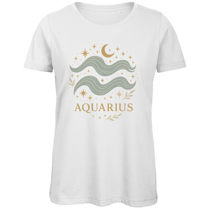 Bio Damen T-Shirt – Sternzeichen Wassermann | Celestia Spirit | Spirituelle Mode