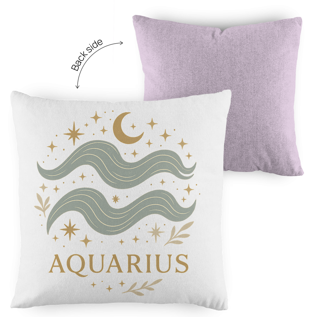 zweifarbiges Zierkissen – Sternzeichen Wassermann | Celestia Spirit | Spirituelle Mode
