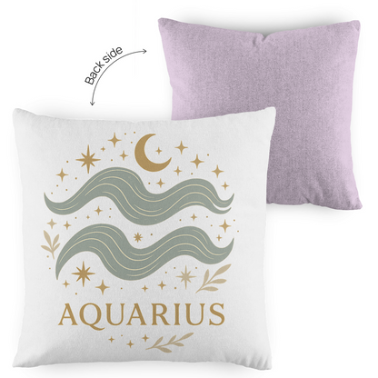 zweifarbiges Zierkissen – Sternzeichen Wassermann | Celestia Spirit | Spirituelle Mode