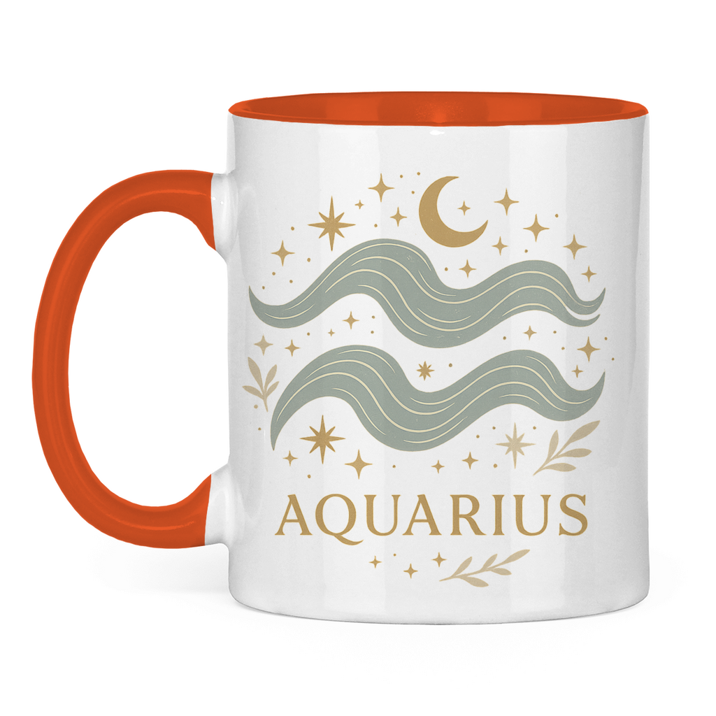zweifarbige Sternzeichen Wassermann Kaffee Tasse | Celestia Spirit | Spirituelle Mode