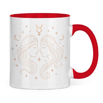 zweifarbige Sternzeichen Kaffee Tasse - Zwilling | Celestia Spirit