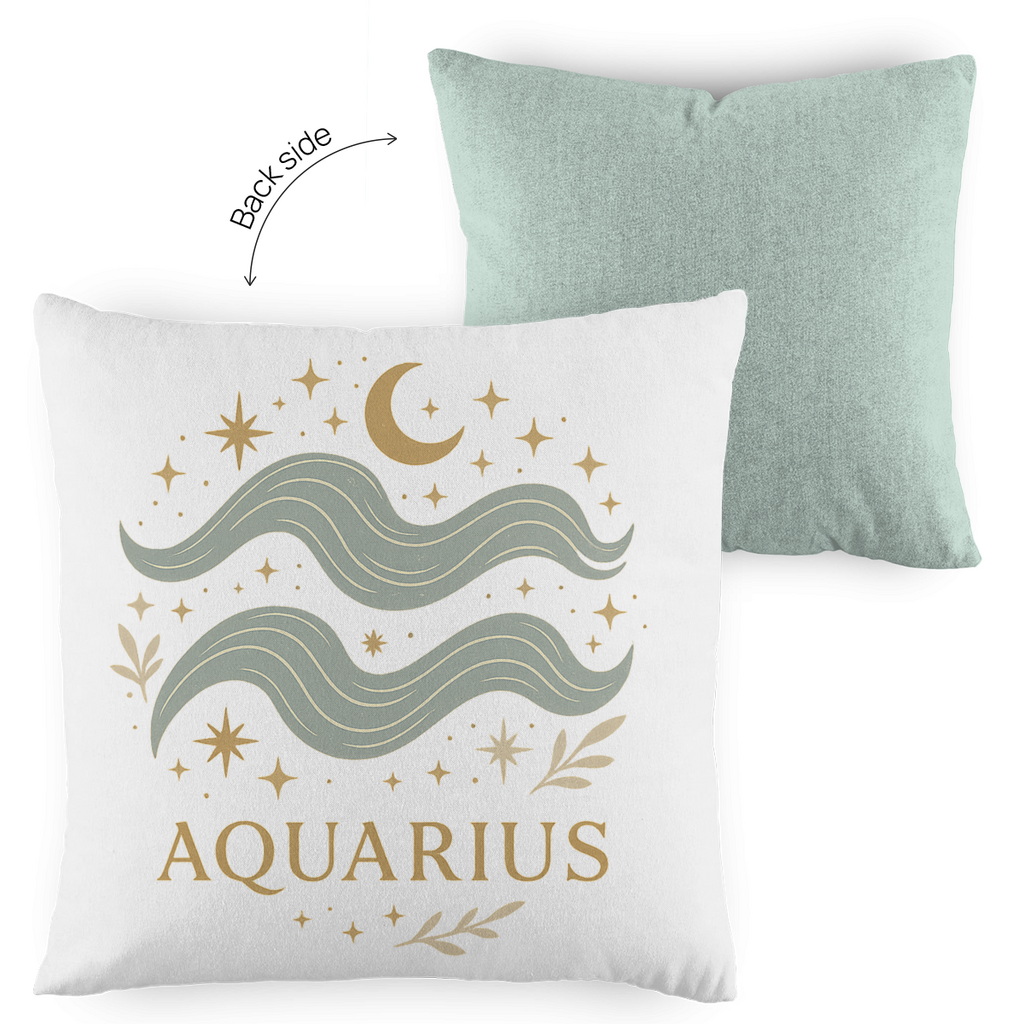 zweifarbiges Zierkissen – Sternzeichen Wassermann | Celestia Spirit | Spirituelle Mode