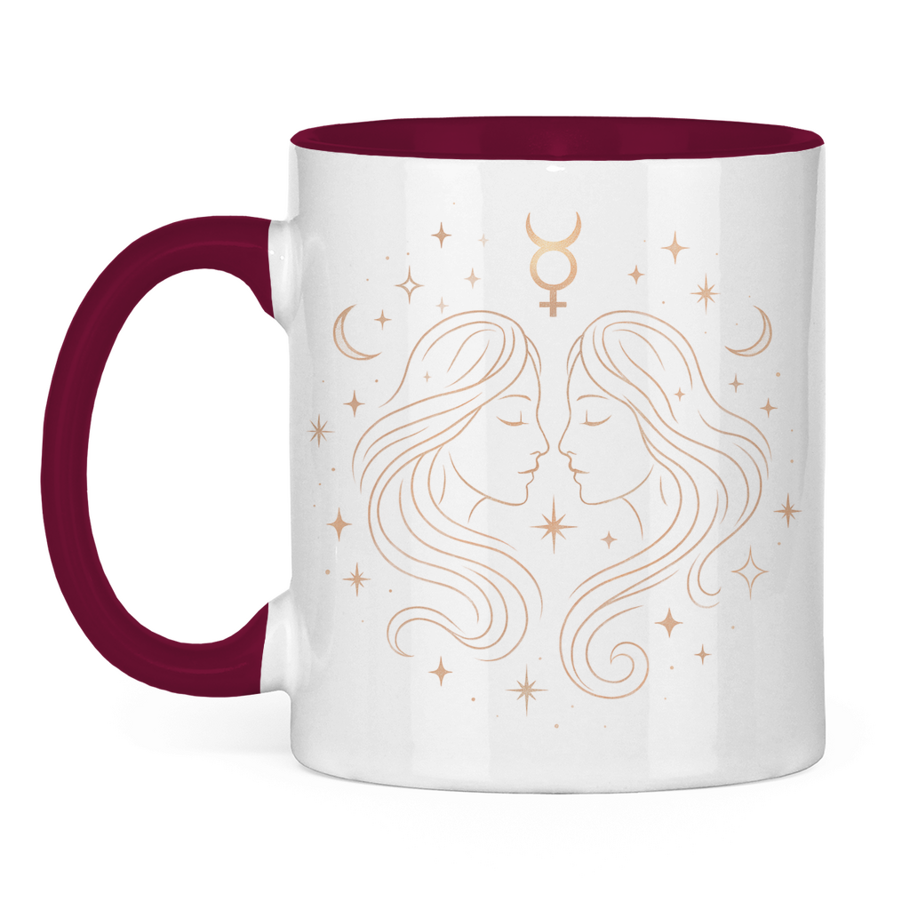 zweifarbige Sternzeichen Kaffee Tasse - Zwilling | Celestia Spirit