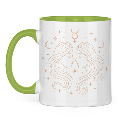 zweifarbige Sternzeichen Kaffee Tasse - Zwilling | Celestia Spirit