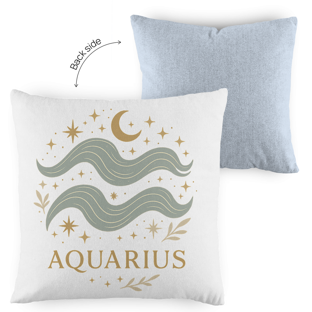 zweifarbiges Zierkissen – Sternzeichen Wassermann | Celestia Spirit | Spirituelle Mode