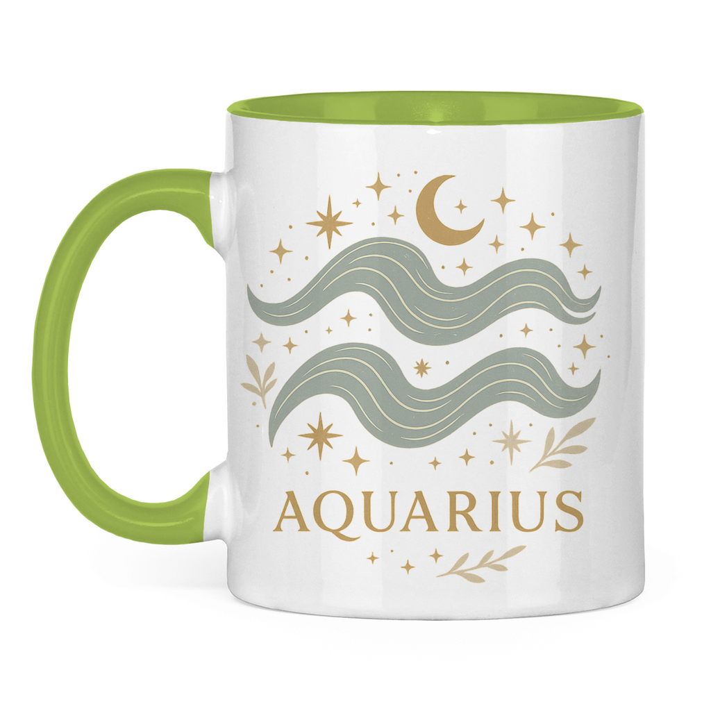 zweifarbige Sternzeichen Wassermann Kaffee Tasse | Celestia Spirit | Spirituelle Mode