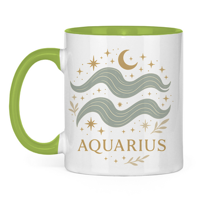 zweifarbige Sternzeichen Wassermann Kaffee Tasse | Celestia Spirit | Spirituelle Mode