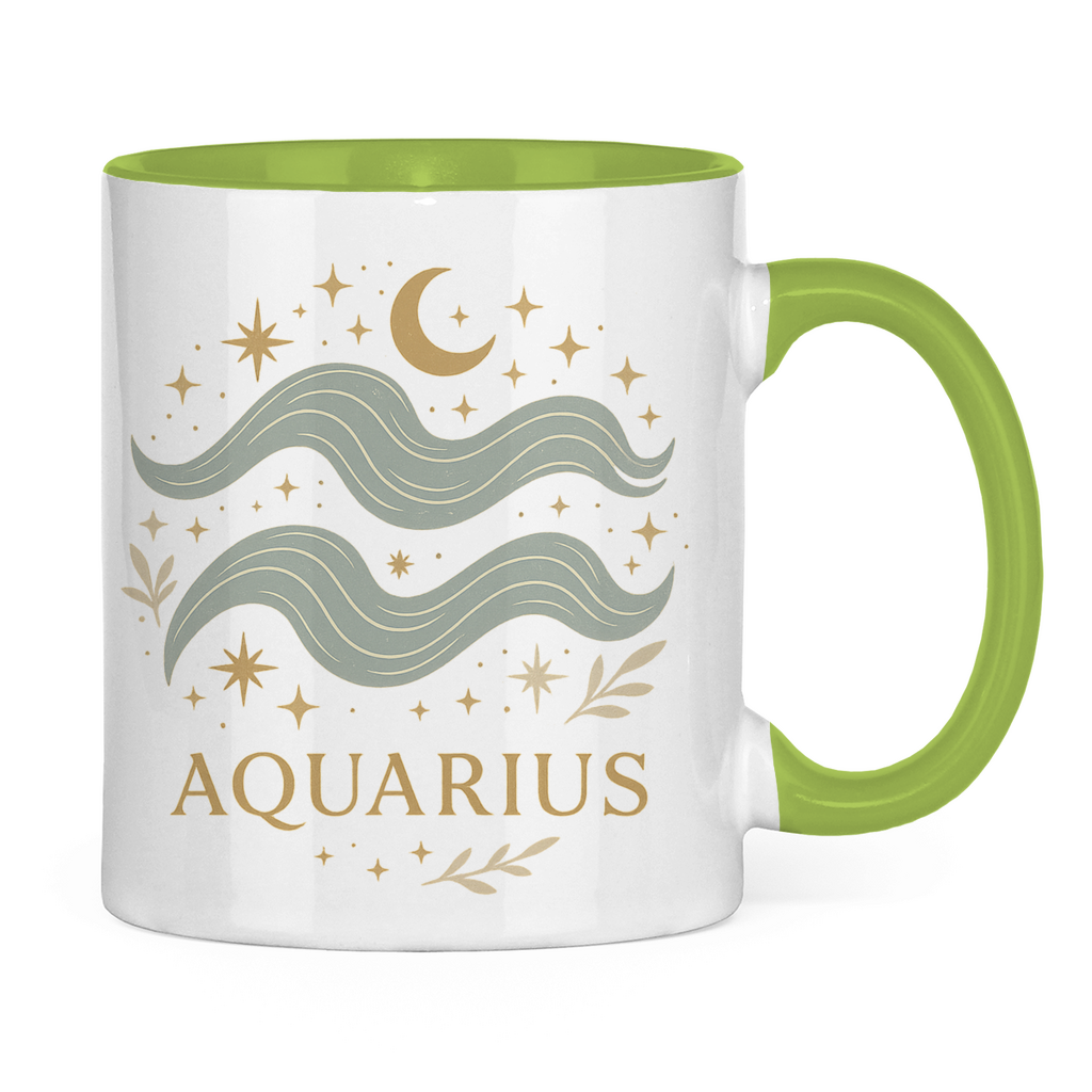 zweifarbige Sternzeichen Wassermann Kaffee Tasse | Celestia Spirit | Spirituelle Mode