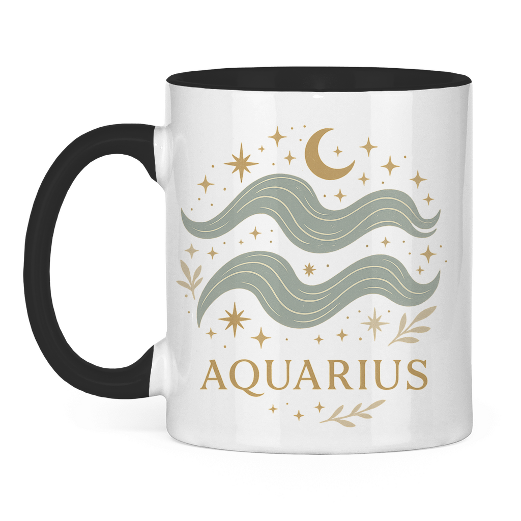 zweifarbige Sternzeichen Wassermann Kaffee Tasse | Celestia Spirit | Spirituelle Mode