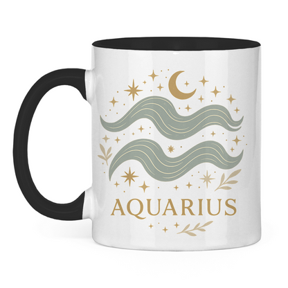 zweifarbige Sternzeichen Wassermann Kaffee Tasse | Celestia Spirit | Spirituelle Mode