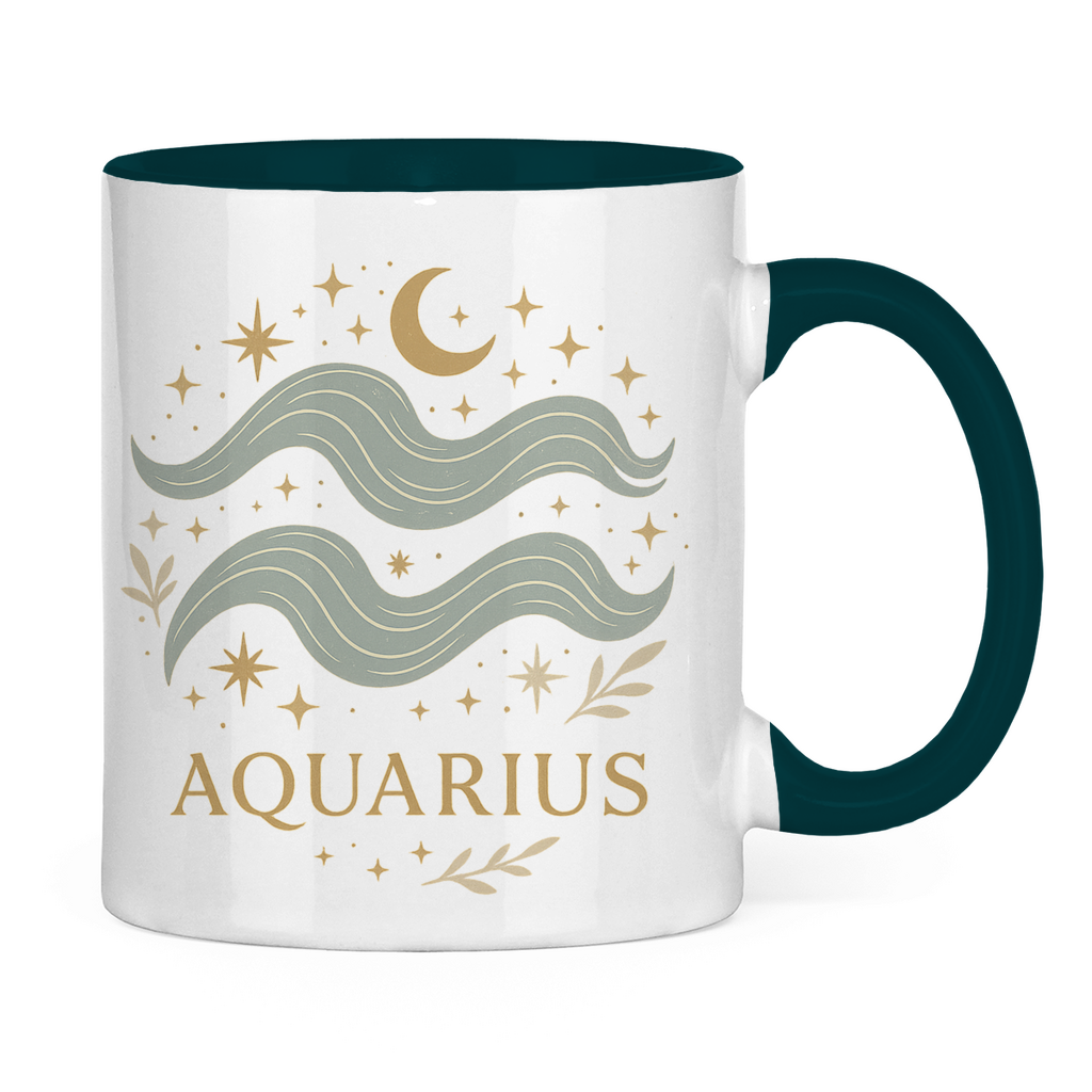 zweifarbige Sternzeichen Wassermann Kaffee Tasse | Celestia Spirit | Spirituelle Mode