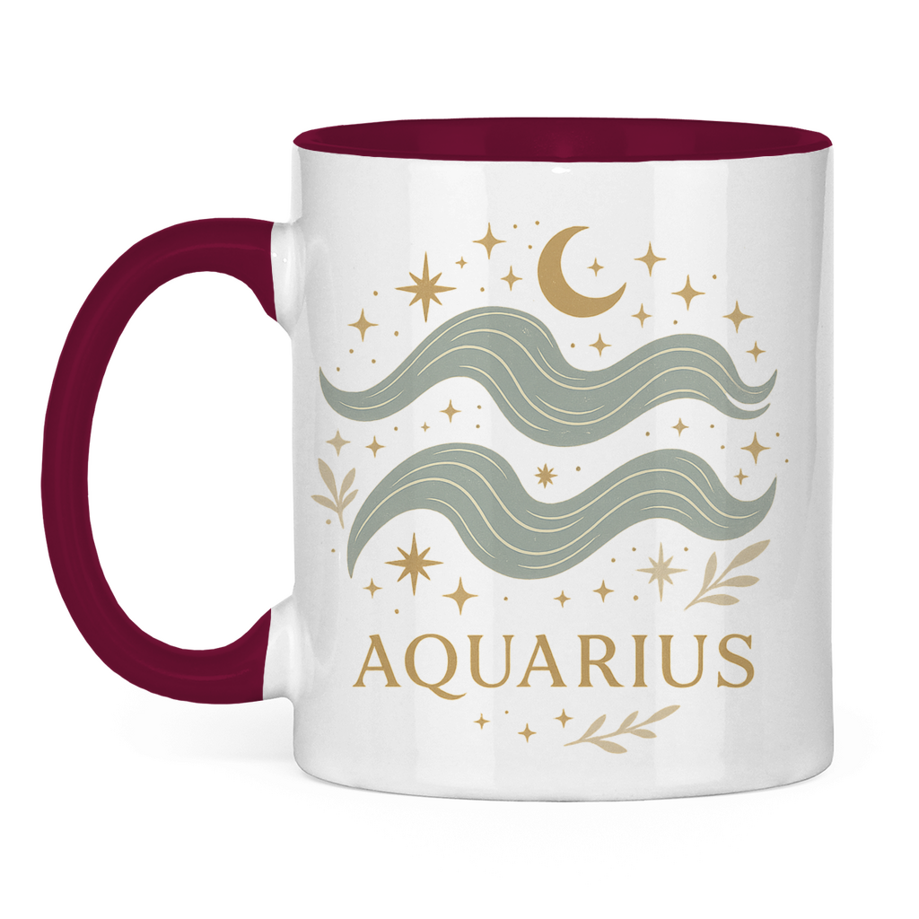 zweifarbige Sternzeichen Wassermann Kaffee Tasse | Celestia Spirit | Spirituelle Mode