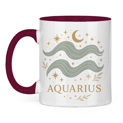 zweifarbige Sternzeichen Wassermann Kaffee Tasse | Celestia Spirit | Spirituelle Mode