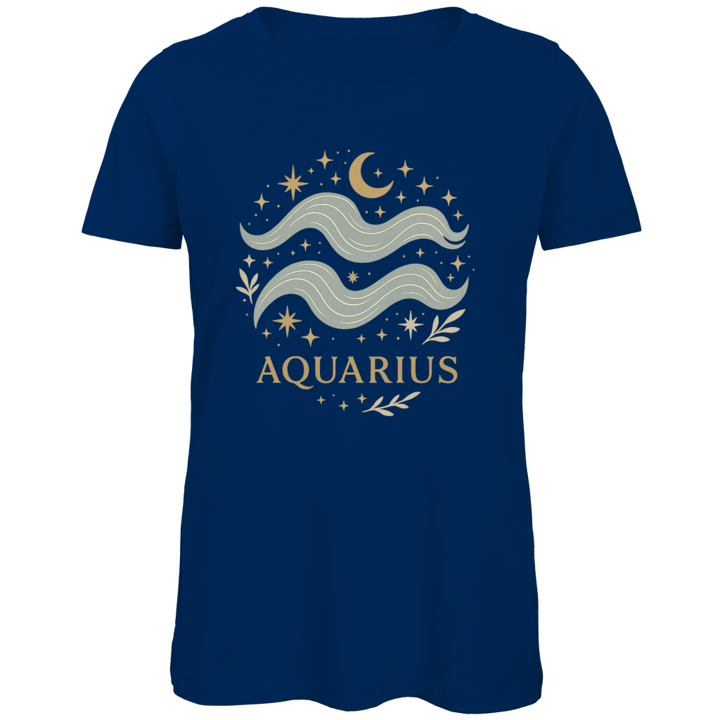 Bio Damen T-Shirt – Sternzeichen Wassermann | Celestia Spirit | Spirituelle Mode
