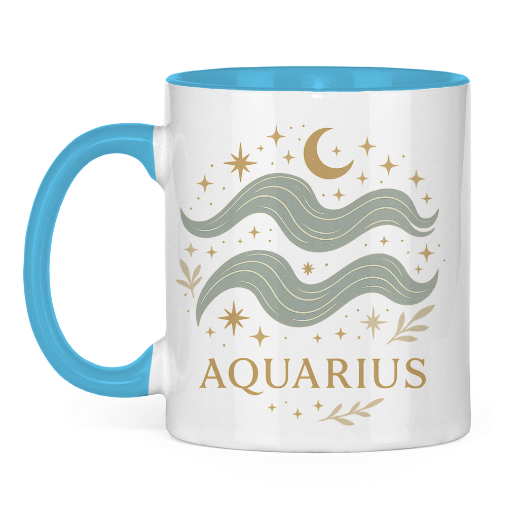 zweifarbige Sternzeichen Wassermann Kaffee Tasse | Celestia Spirit | Spirituelle Mode