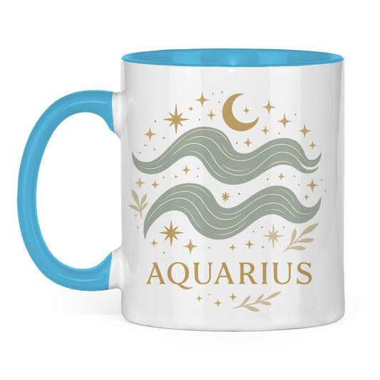 zweifarbige Sternzeichen Wassermann Kaffee Tasse | Celestia Spirit | Spirituelle Mode