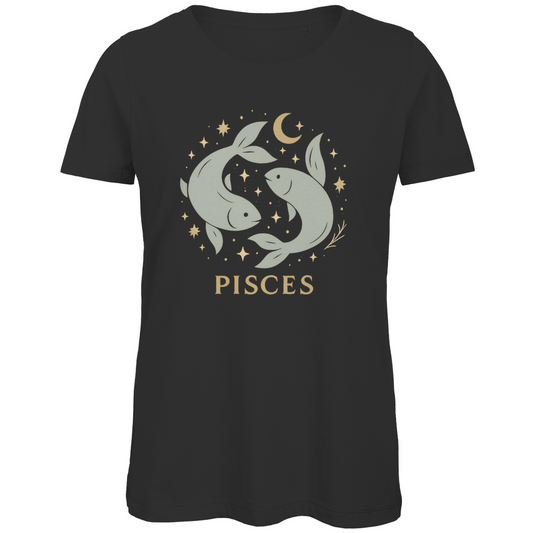 Bio Damen T-Shirt – Sternzeichen Fische | Celestia Spirit | Spirituelle Mode