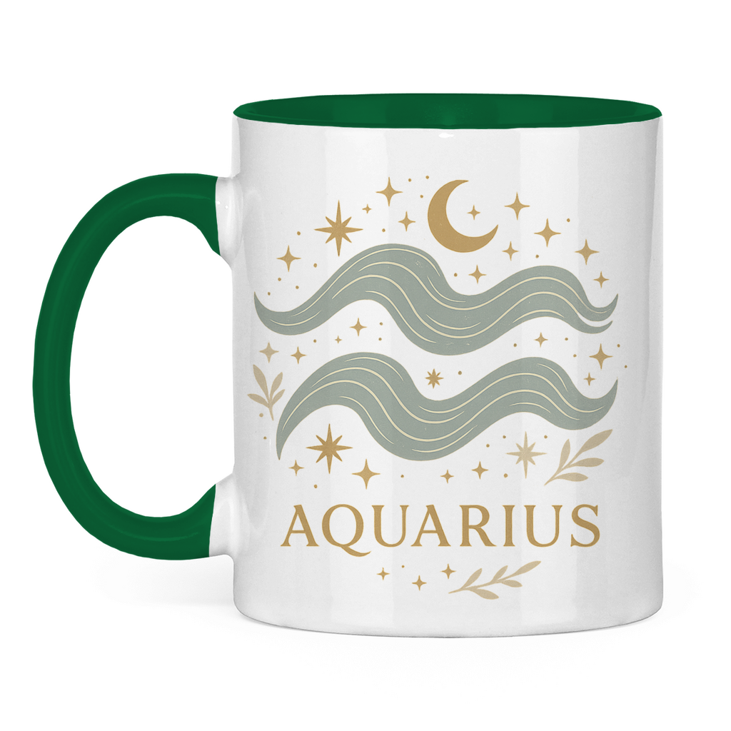 zweifarbige Sternzeichen Wassermann Kaffee Tasse | Celestia Spirit | Spirituelle Mode