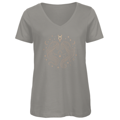 Premium Bio V-Neck T-Shirt - Zwillinge | Damen | Celestia Spirit