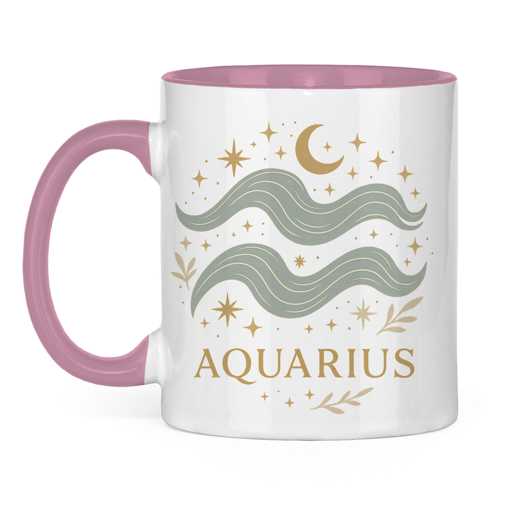 zweifarbige Sternzeichen Wassermann Kaffee Tasse | Celestia Spirit | Spirituelle Mode