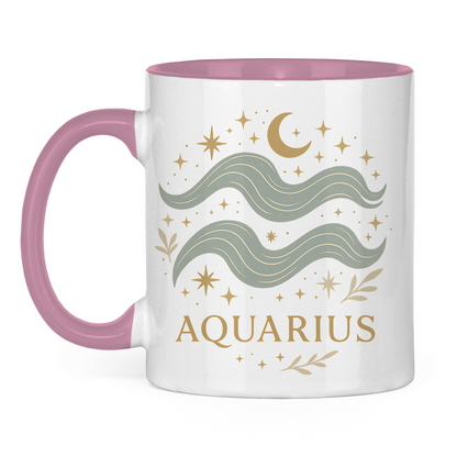zweifarbige Sternzeichen Wassermann Kaffee Tasse | Celestia Spirit | Spirituelle Mode