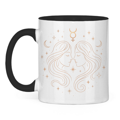 zweifarbige Sternzeichen Kaffee Tasse - Zwilling | Celestia Spirit