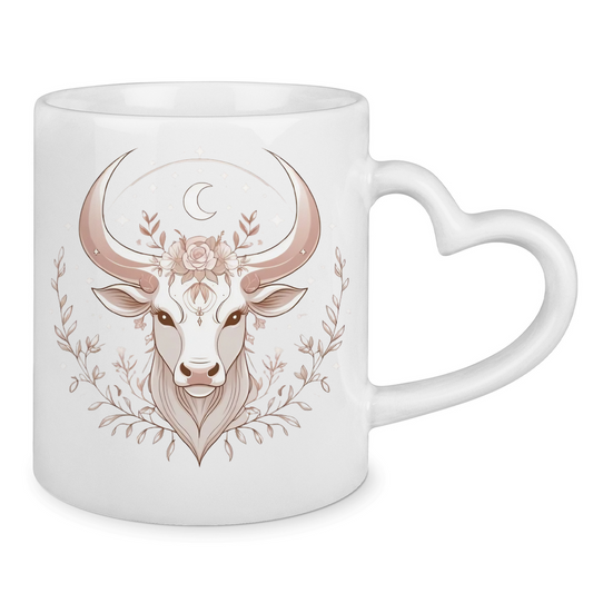 Sternzeichen Tasse mit Herzhenkel - Stier | Celestia Spirit