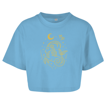 Damen Oversize Crop Top – Sternzeichen Steinbock | Celestia Spirit | Spirituelle Mode