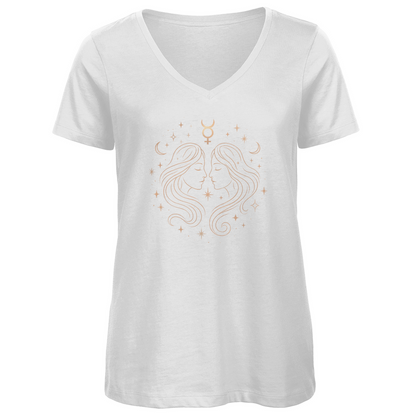 Premium Bio V-Neck T-Shirt - Zwillinge | Damen | Celestia Spirit