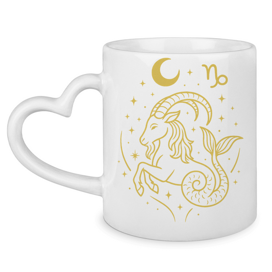 Sternzeichen Steinbock - Tasse mit Herzhenkel | Celestia Spirit | Spirituelle Mode