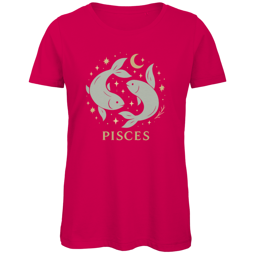 Bio Damen T-Shirt – Sternzeichen Fische | Celestia Spirit | Spirituelle Mode