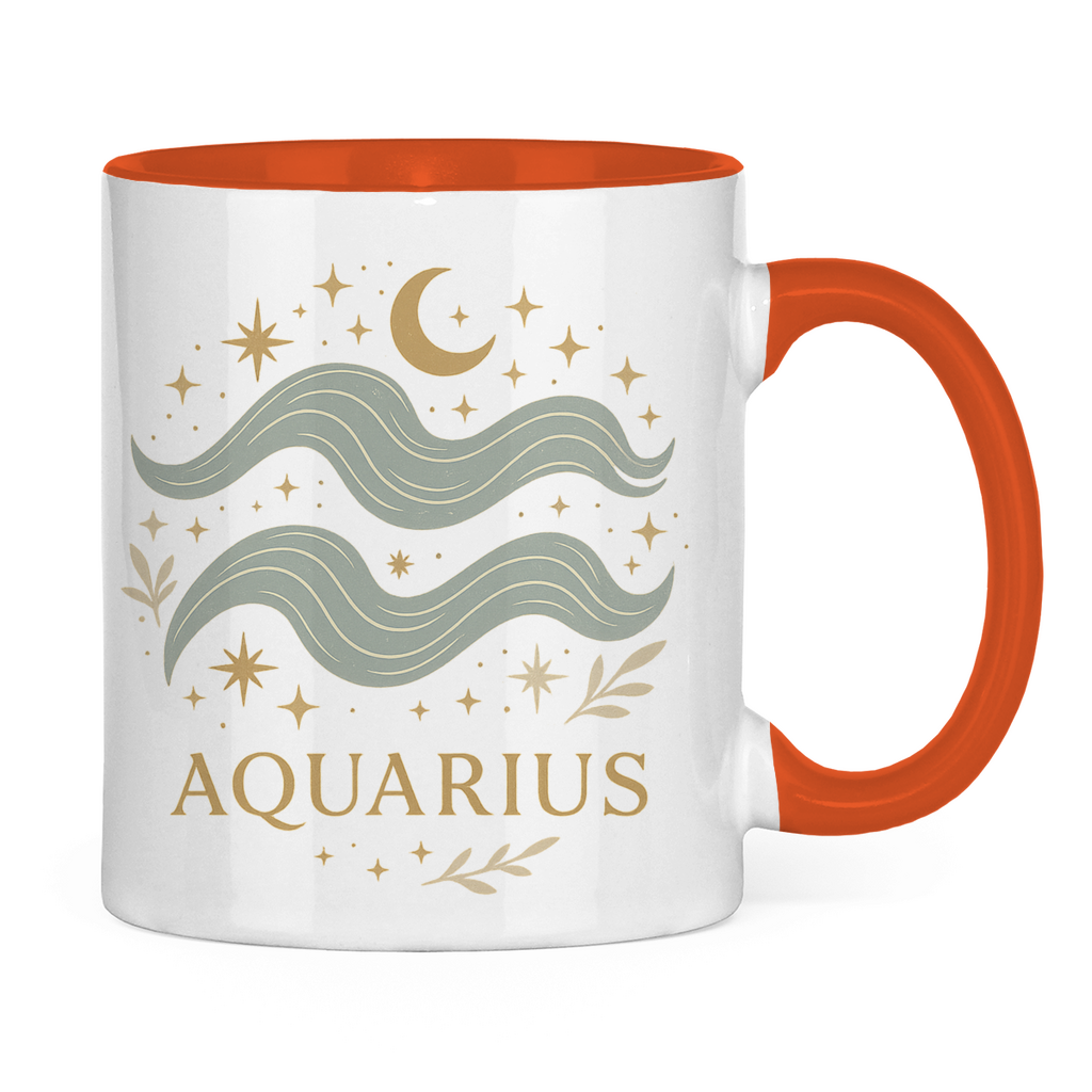 zweifarbige Sternzeichen Wassermann Kaffee Tasse | Celestia Spirit | Spirituelle Mode