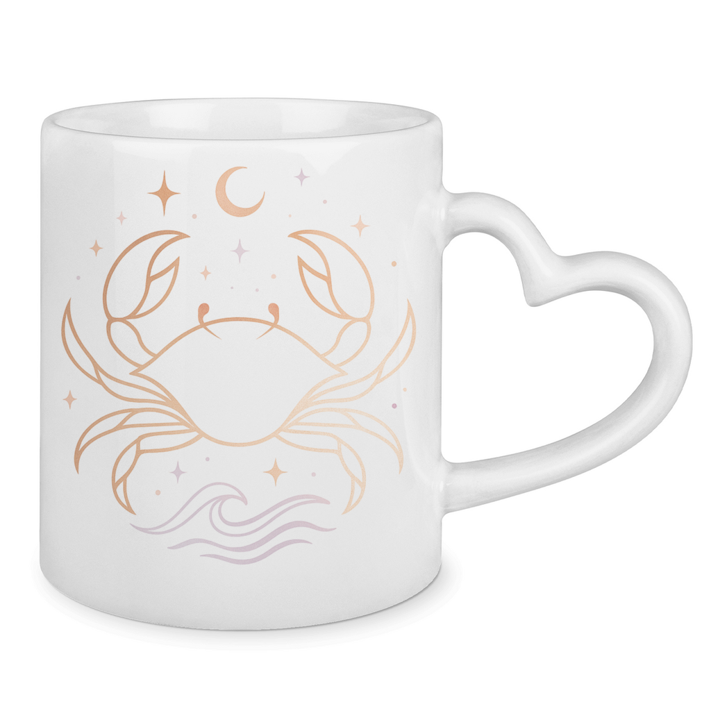 Sternzeichen Tasse mit Herzhenkel - Krebs | Celestia Spirit