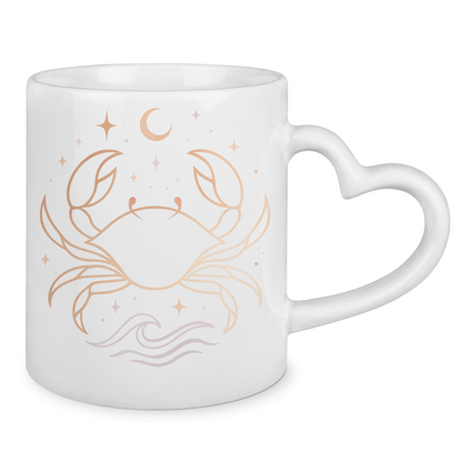 Sternzeichen Tasse mit Herzhenkel - Krebs | Celestia Spirit