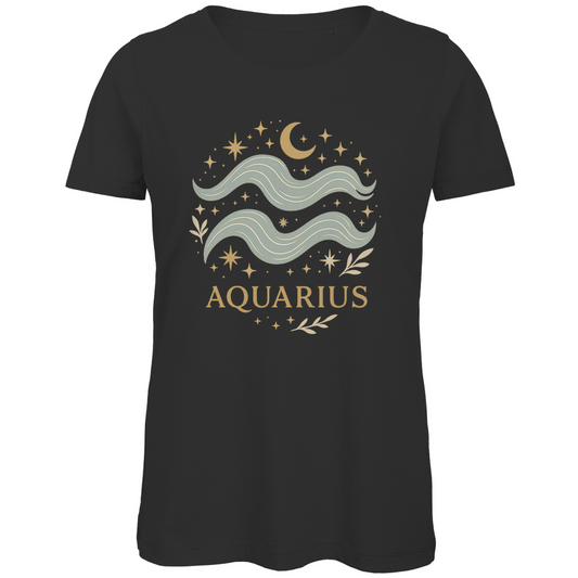 Bio Damen T-Shirt – Sternzeichen Wassermann | Celestia Spirit | Spirituelle Mode