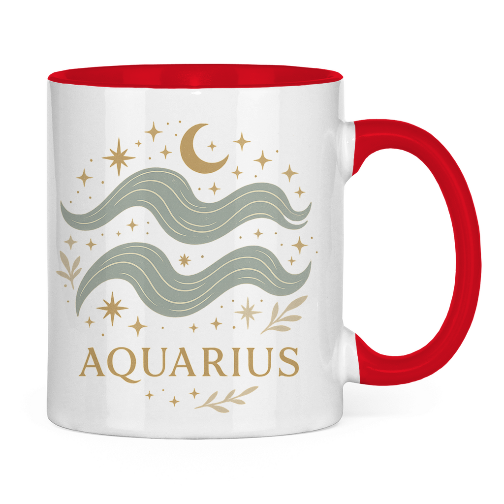 zweifarbige Sternzeichen Wassermann Kaffee Tasse | Celestia Spirit | Spirituelle Mode